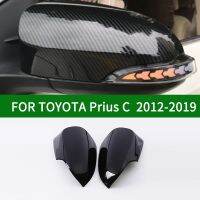 ผ้าคลุมกระจกมองหลังแต่งรถยนต์ TOYOTA PRIUS C 2012-2019,สำหรับโตโยต้า Aqua 2012-2015คาร์บอนไฟเบอร์กรอบหุ้มกระจกเลี้ยวด้านข้าง