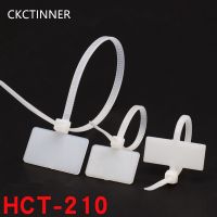 100pcs easy to dial Width 3.1 Length 210mm Nylon cable plastic tags loop ties markers Cable Tag self-ties with zipper closure