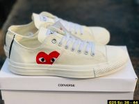 รองเท้าConverse Play Comme Des Garcons White SIZE.36-44 รองเท้าผ้าใบคอนเวิส รองเท้าผ้าใบผู้ชายหญิง รองเท้าใส่เที่ยว ใส่สบาย ทรงสวย *พร้อมส่ง