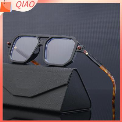 QIAO ทันสมัยและทันสมัย แว่นตาสำหรับแว่นตา เสื้อผ้าสไตล์สตรีท 400 uV แว่นตากันแดดสำหรับผู้หญิง สะพานคู่ แว่นกันแดดของผู้หญิง เฉดสีของผู้ชาย