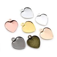 30pcs 12mm Stainless Iron Material Heart Blank Base Setting Fit 12mm Heart Cabochon Pendant Bezel Trays DIY Jewelry Findings DIY accessories and other