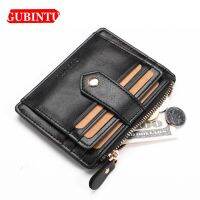 GUBINTU PU Leather Short Male Wallet Soft Card Holder Zipper Solid Coin Pocket Multifunction Wallets Fashion Brand Men Purses