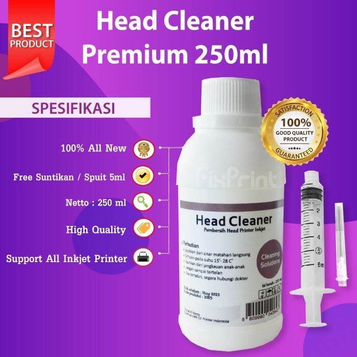 Head Cleaner 250ml Cairan Pembersih Head Print XP Epson Brther Canon