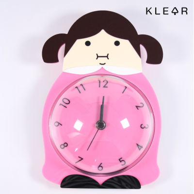 KlearObject Big family girl  wall clock นาฬิกาแขวนผนัง สีชมพู : K274 สินค้าพร้อมส่ง