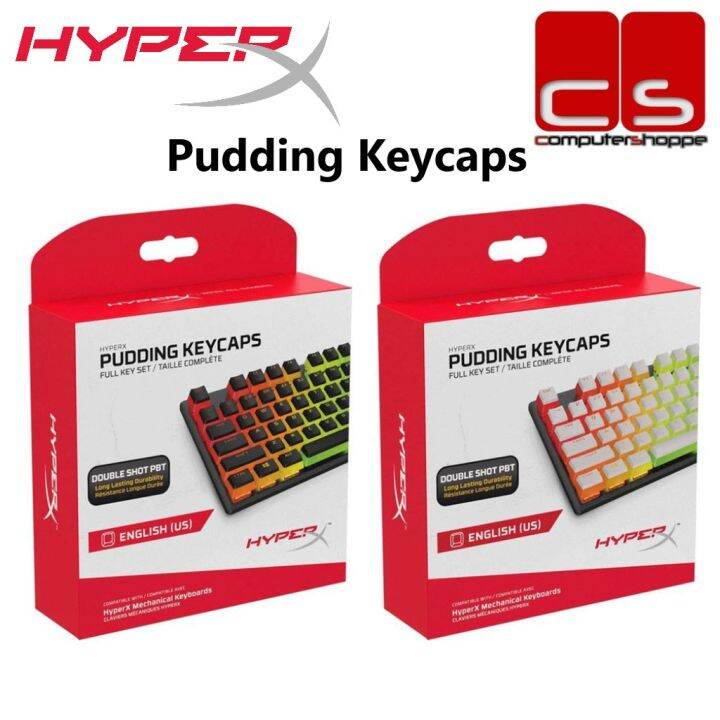 HyperX Pudding Keycaps Full Key Set - Black/White/Pink | Lazada