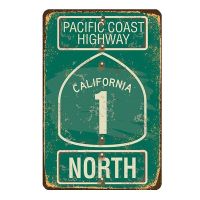 Pacific Coast Highway California North Poster Tin Sign Metal Wall Sign Home Shopping Mall Wall Decoration Retro Metal Plate