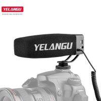 YELANGU Professional On-Camera Interview Microphone 3-level Gain 3.5mm Audio Plug for DSLR Camera VLOG Stereo Pointing Microfone