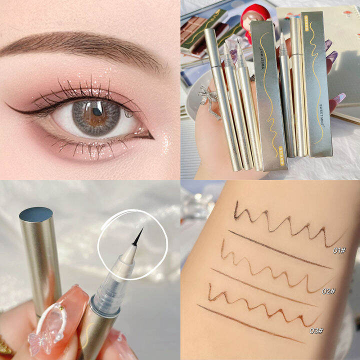 Eyeliner Cair Yang Sangat Tahan Air Tipis Cepat Kering Riasan Korea Eye Liner Halus Kosmetik