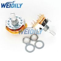 ❒▨┋ 1PCS RS25 2P5T Potentiometer With Switch Shaft Panel 2 Pole 5 Position Mount Rotary Switch Selector Band