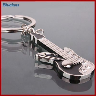 Bluelans®แฟชั่น Mini พวงกุญแจกีตาร์คริสตัลพวงกุญแจกีต้าร์น่ารัก-Intl