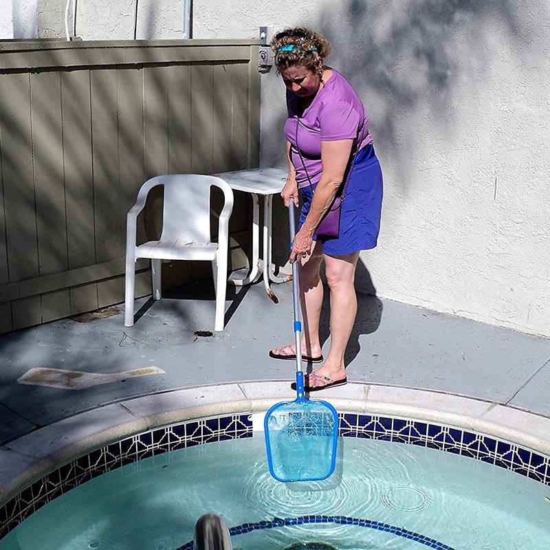 Pond Pool Leaf Net Cleaning Skimmer with Detachable Telescopic Pole Pool Clean 