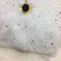 150ซม. * 100ซม. Pc Shiny Star ตาข่ายผ้า Tulle ชุดแต่งงานที่สวยงามวัสดุตกแต่งเสื้อผ้า DIY Mantilla อุปกรณ์เย็บผ้า