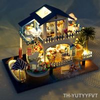 【hot】☃☍❖  Cutebee DollHouse Miniature Houses Hawaii Sea View Room Lights Children Birthday