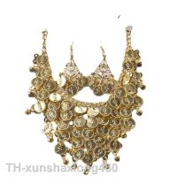 2023☬❈ Belly dance necklace accessories belly 2pcs earrings twinset indian