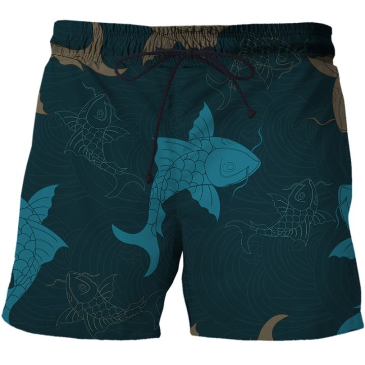 2023-new-lucky-koi-fish-3d-printed-children-shorts-funny-harajuku-fashion-men-beach-pants-holiday-seaside-swim-surffing-shorts