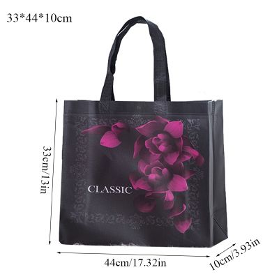 Non- Fabric Rose Flower Shopping Bag Reusable Pouch Travel Storage Handbag