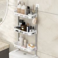 Shelf Above The Toilet Tank Toilet Rack Punch-free Multi-functional Storage Rack With Supporting Feet Bathroom Accessories Bathroom Counter Storage