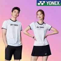 Yonex ชุดเครื่องแบบทีมแข่งขันชุดกีฬาแขนสั้นแห้งเร็วสำหรับฤดูร้อนสำหรับทั้งหญิงและชายชุดแบดมินตัน