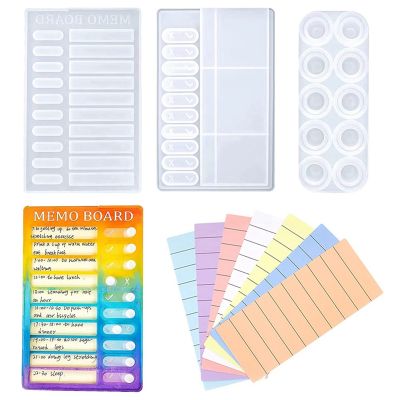 Memo Board Resin Molds,Memo Paper,Resin Molds Silicone,DIY Portable Resin Crafts for Home Travel Planning Reminder Tool