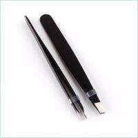 2 Pcs/Lot 1.5mm Stainless Steel Thicken Eyebrows Tweezers Slant Opening Remove Eyebrow Hair Tool