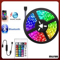 MUREN ตู้ไฟแบ็คไลท์ทีวี,ไฟอ่อนใช้พลังงานต่ำเทปไฟแถบ RGB ไฟ LED กันน้ำบลูทูธ