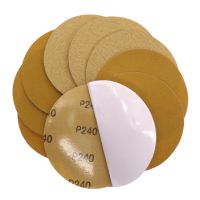 5 Inch 125MM PSA Sticky Golden Sandpaper Abrasive Sanding Disc Aluminum Oxide For Auto Metal Wood Car Glass Polishing Grinding