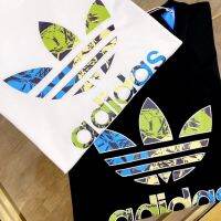 ของแท้ AdidasˉNEW กีฬาฤดูร้อนผ้าฝ้ายแขนสั้นเสื้อยืดแนวโน้มแบรนด์นักเรียนสบายๆราคาไม่แพงแขนสั้นเสื้อสีดำและสีขาวสำหรับผู้ชายและผู้หญิงTH