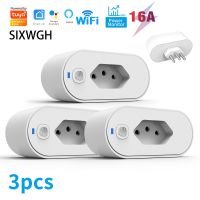 SIXWGH Tuya Wifi Socket Adaptador De Soquete Inteligente 16A Suporte Smart Life App control Alexa Google Home Controle vioce Ratchets Sockets