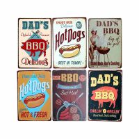 BBQ Tin Sign Hot Dog Vintage Plaque Metal Poster Decorative Plates Club Bar Decoration Home Decor 20x30cm