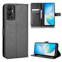 สำหรับ Infinix Hot 12เคสฝาพับแท่นวางโทรศัพท์ Infinix เคส Hot12มีกระเป๋าสตางค์ฝาครอบ PU หนังกลับ