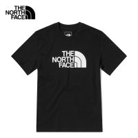 The NorthFace North เสื้อยืดแขนสั้นผู้ชาย,ระบายอากาศที่สะดวกสบายกลางแจ้งทรงกลมคลาสสิกแขนเสื้อครึ่งคอ