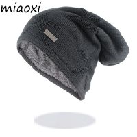 New Winter Warm Men Hat For Adult Male Wool Fashion Beanies Knit Thick Hats Soft Bonnet Cotton Brand Star Caps