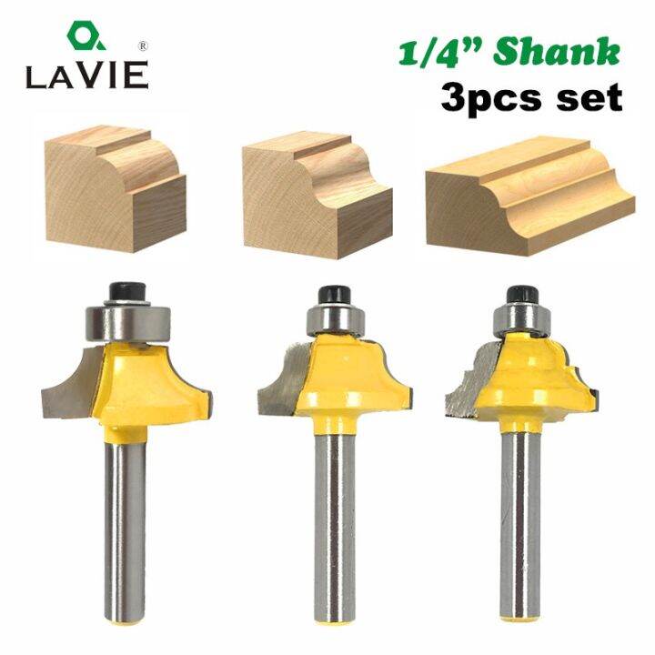 3pcs 1/4 Shank Wood Router Bits Set Beading Bit Roman Ogee Bit with