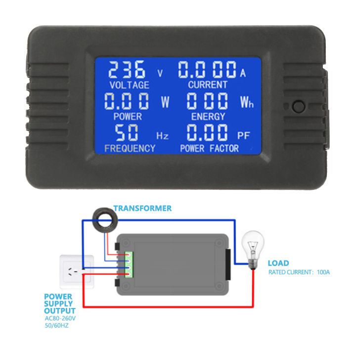 peacefair-pzem-022-ac-digital-meter-power-energy-kwh-tester-voltage-current-test-with-closed-type-ct-100a