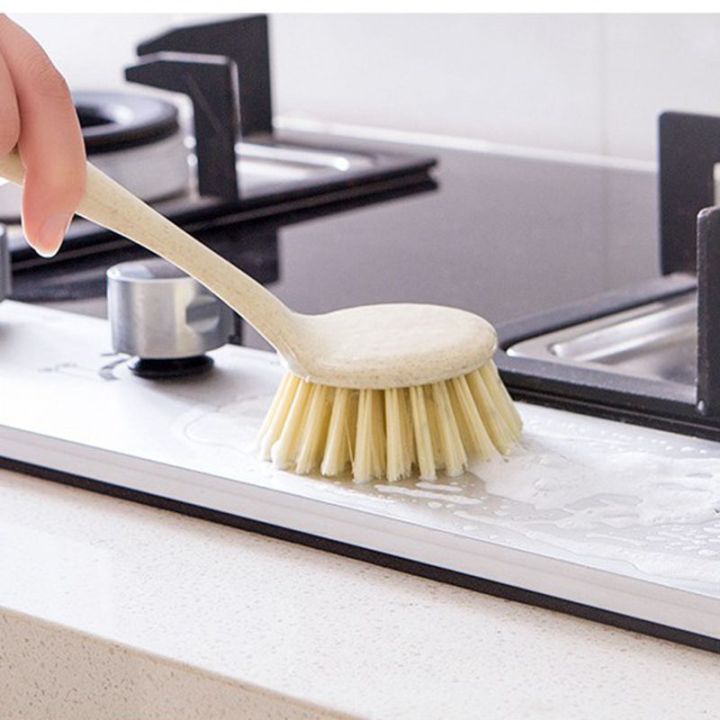 home007-แปรงขัดกระทะ-ขัดหม้อ-หัวทรงกลม-แปรงล้างหม้อ-แปรงอเนกประสงค์-แปรงทำความสะอาด-ด้ามจับถนัดมือ-แปรงขัดซิงค์ล้างจาน-pan-brush