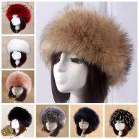 QIEMEIXIANMM Outdoor Earwarmer Winter Headband Hat Faux Fur Thick Fluffy Women Russian Cap