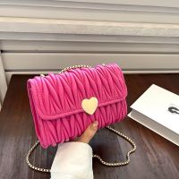 【YD】 Pleated chain bag Womens New 2023 Fashion casual messenger one shoulder square dinner