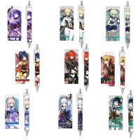 Anime Pencil Genshin Impact Mechanical Pencils Diluc Xiao Sangonomiya Kokomi Cartoon Figure Writing Supplies Kid School Supply