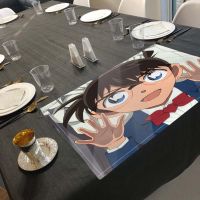 【CC】▫✑  Anime Detective Placemat Cotton Dining Table Mats Coaster Bowl Cup