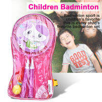 1 Pair Colorful Children Entertainment Cartoon Badminton Rackets Set for Sports Games (Pink)