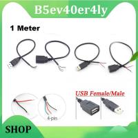 B5ev40er4ly Shop 1M 2Pin 4Pin USB 2.0 A Female Male Jack Power Charge Charging Data Cable Extension Wire Connector DIY 5V Adapter