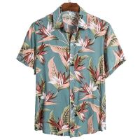 2023 Summer Fashion Mens Hawaiian Shirt Printed Short Sleeve Big Us Size Hawaii Flower Beach Floral Patterns men for shirts top