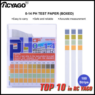 RCYAGO 100 แถบ/กล่องแผ่นตรวจค่า PH Full Range ขนาดตัวบ่งชี้กระดาษทดสอบ Premium Litmus กระดาษทดสอบเหมาะสำหรับการทดสอบระดับ PH น้ำ