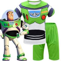 Toys Story 4-12ปีเด็กผู้ชาย2ชิ้นชุดเสื้อผ้าแขนสั้นเสื้อยืดกางเกงขาสั้นคอสเพลย์ Buzz Lightyear