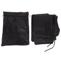 BBQ Tarpaulin Tarpaulin Cover Waterproof Thick Anti-UV Dustproof Anti-Moisture Polyester with Storage Bag Black