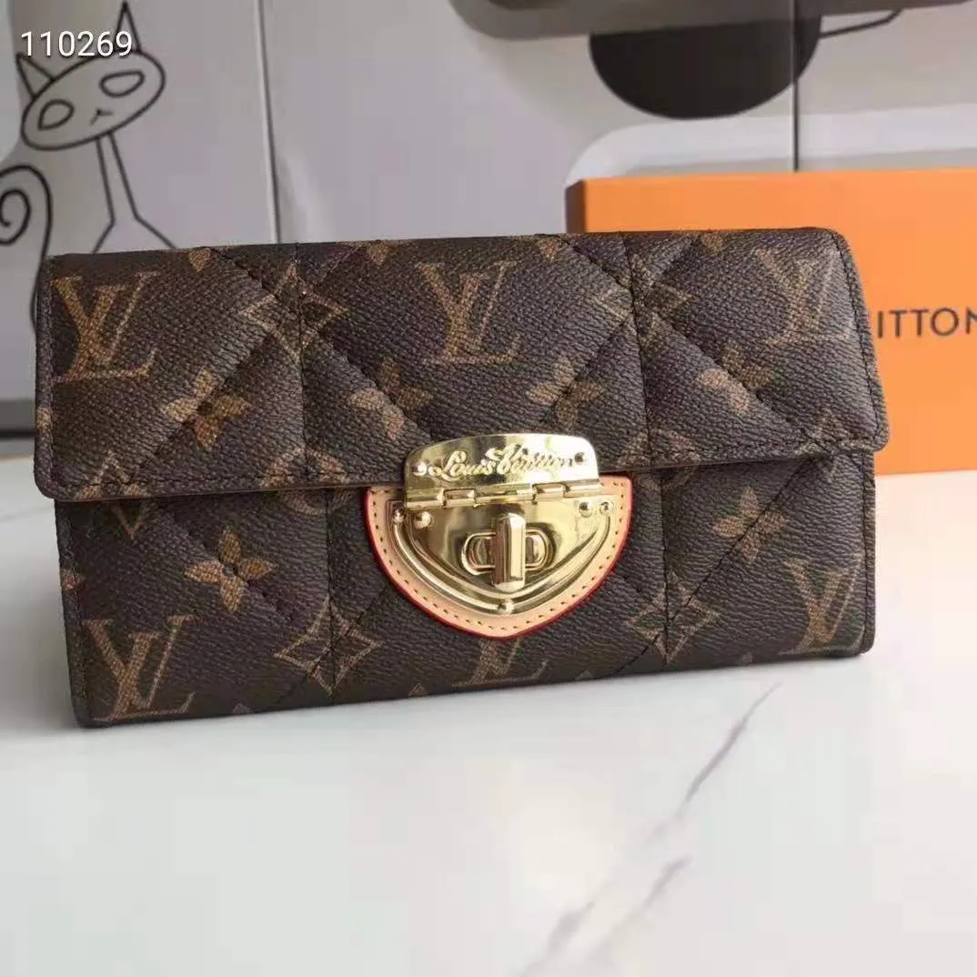 lv old flower wallet