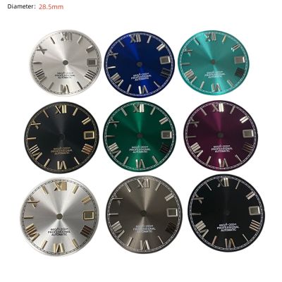 28.5MM Roman Numeral Watch Dial No Luminous Dial For NH35 NH36 4R 7S Movement