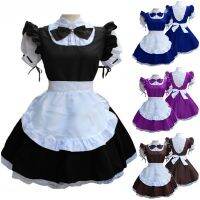 Sexy Kawaii Lingerie Maid Cosplay Costume Women Headwear French Apron Fake Collar Bowknot Dress Lolita Babydoll Robe Femme STOCK