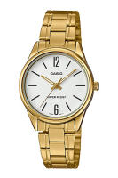 Casio Standard นาฬิกาข้อมือผู้หญิง สายสเตนเลส รุ่น LTP-V005,LTP-V005G,LTP-V005G-7B,LTP-V005G-7BUDF ( CMG ) - สีทอง