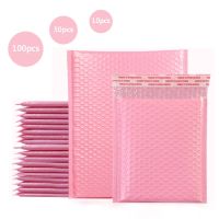 10-100pcs Bubble Envelope Bag Pink Black Bubble Poly Mailer Self Seal Mailing Bags Padded Envelopes For Magazine Lined Mailer